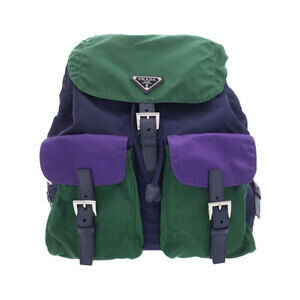 PRADA Two Pocket Tessuto Backpack Rucksack Daybag Black